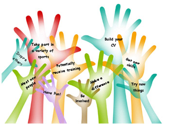 volunteering hands with quotes